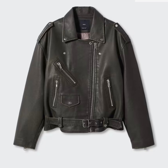 Distressed-effect biker jacket size M - Picture 9 of 9